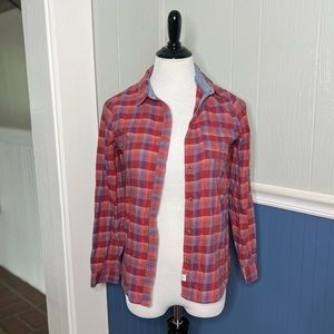 Treasure & Bond classic plaid button down shirt A7-49